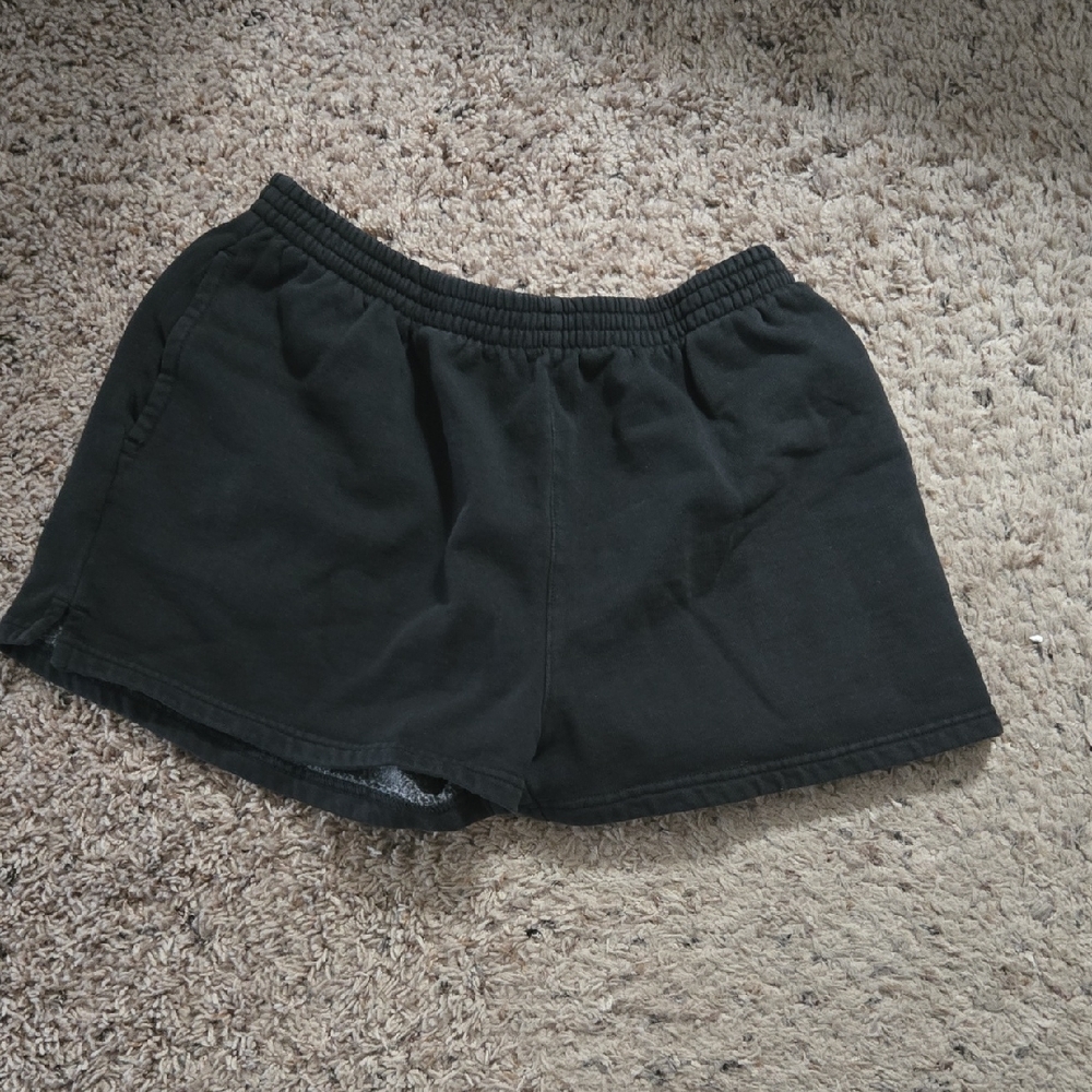 Brandy Melville Black Elastic-Waist Athletic Shorts